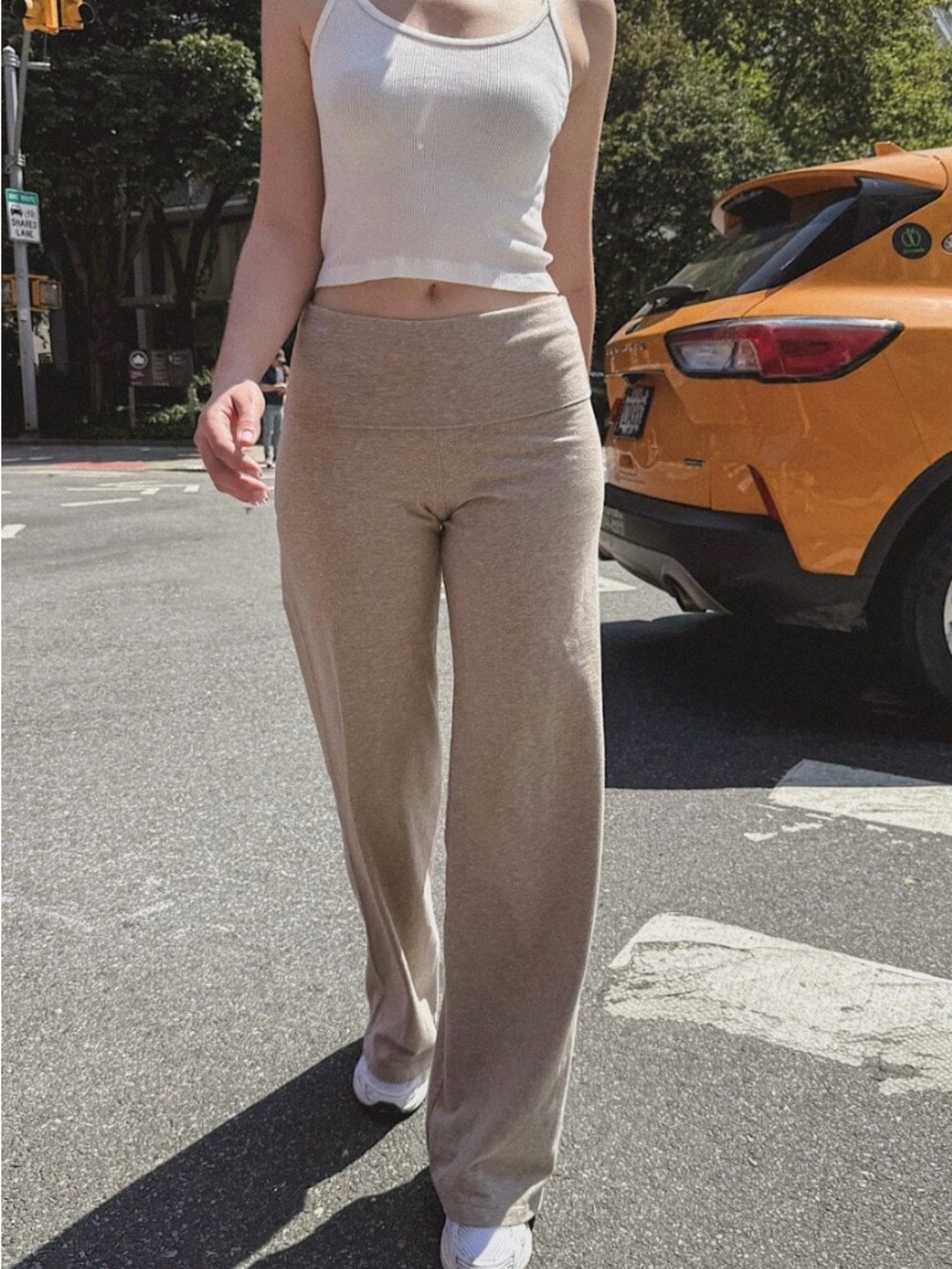 Priscilla Pants - Brandy Melville Fold Over Sweats - Taupe